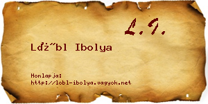 Lőbl Ibolya névjegykártya